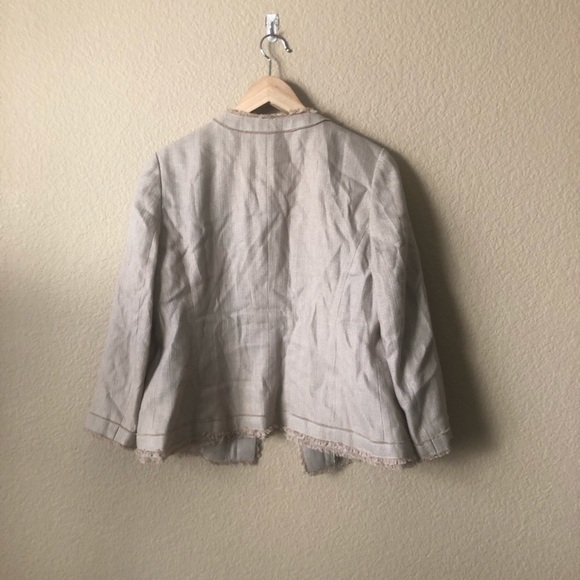 Ann Taylor snap button fringe jacket - Picture 4 of 6